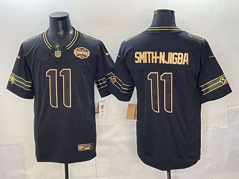 Men 2026 Seattle Seahawks #11 Smith-Hjigba Black gold 3th generations Nike Limited NFL Jersey style 003->seattle seahawks->NFL Jersey